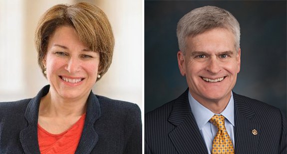 U.S. Senators Amy Klobuchar (D-Minnesota) and Bill Cassidy (R-Louisiana)